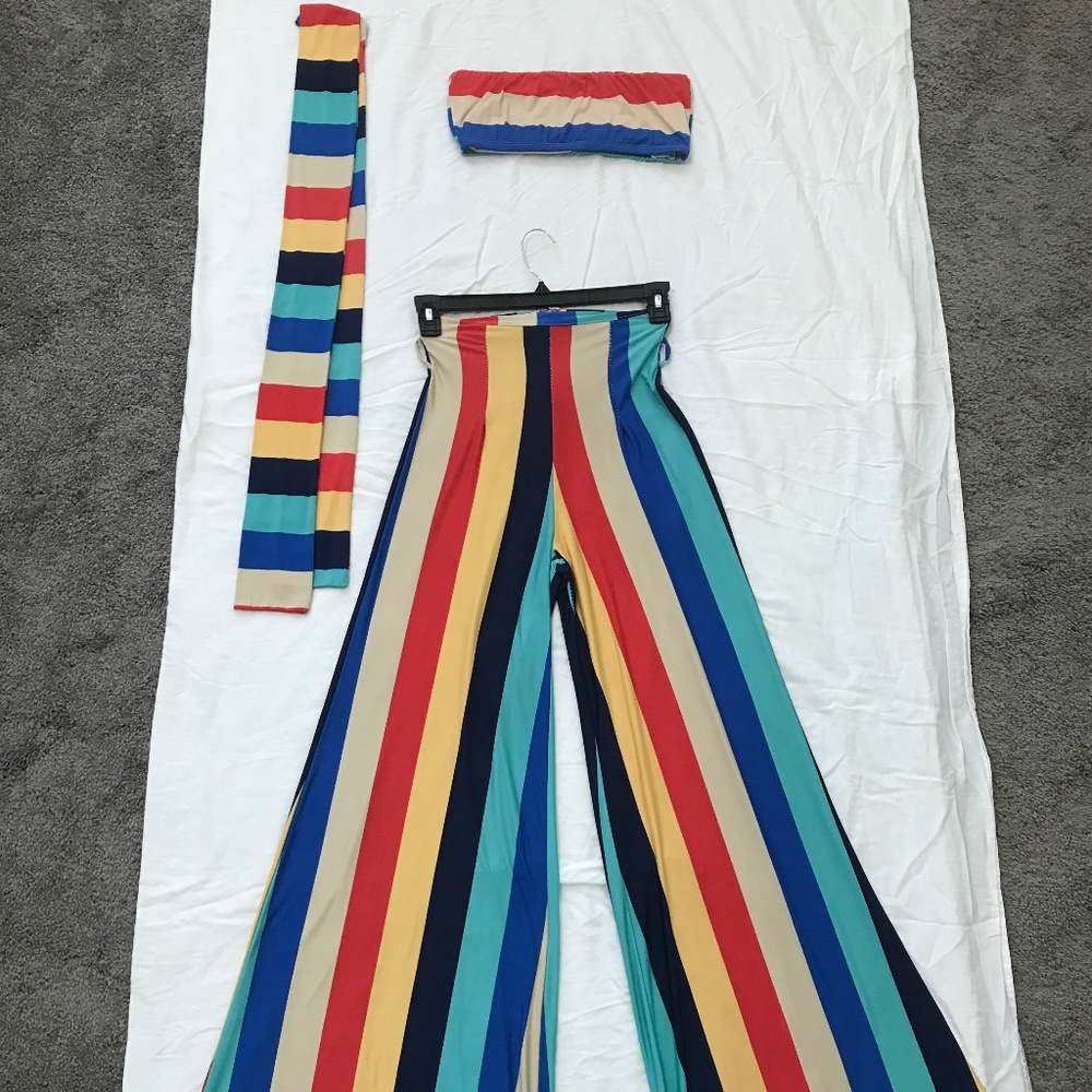 Multicolor Two piece pants Set
